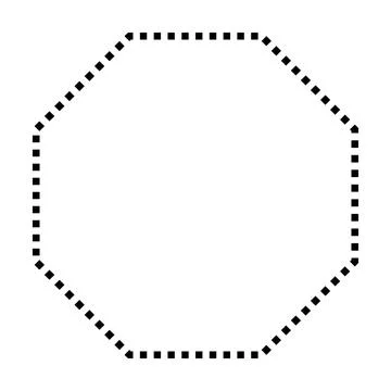 Octagon symbol dotted shape vector icon for creative graphic design ui element Stock Illustration