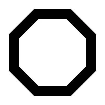 Octagon symbol shape vector icon outline stroke for creative graphic design Stock Illustration
