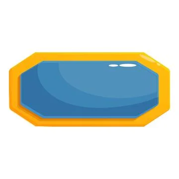 Octagonal button with blue glossy surface for mobile game interface Stock Illustration