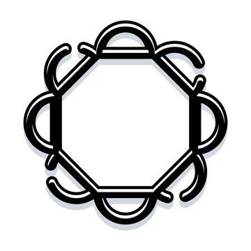 Octagonal geometric outline with decorative frame design Stock Illustration