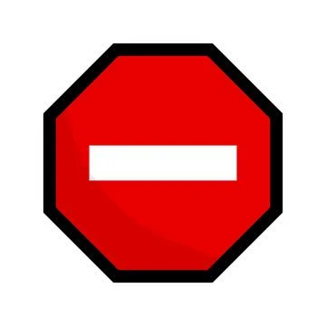Octagonal No Entry icon. Vector. Stock Illustration
