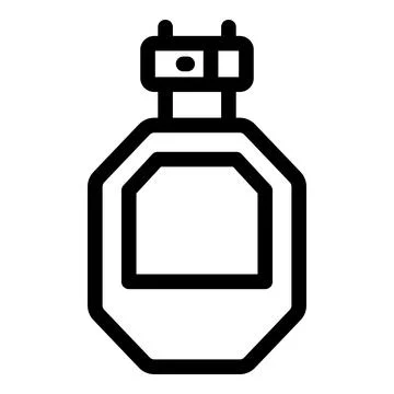 Octagonal perfume bottle with atomizer spraying fragrance Illustration