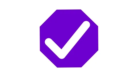 Octagonal shape with a check mark inside... | Stock Video | Pond5