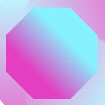 Octagonal shape in gradient pink and blue color for wallpaper and background Stockillustratie