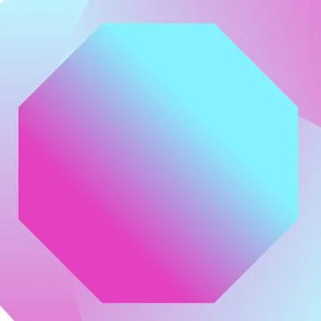 Octagonal shape in gradient pink and blue color for wallpaper and background Stock Illustration