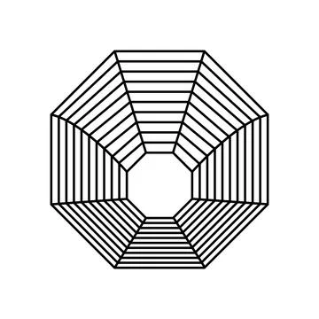 Octagonal tunnel warping perspective abstract geometric pattern Stock Illustration