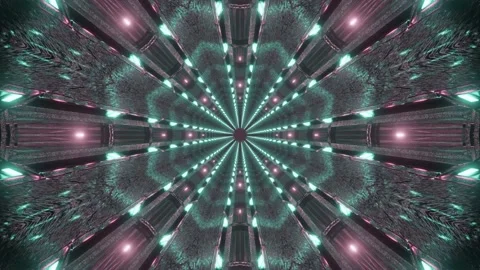 Octagonal Vibrant Glowing Passage 4k uhd 3d rendering vj loop Stock Footage 137306360