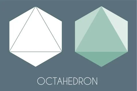 Octahedron Platonic solid. Sacred geometry vector illustration Stock Illustration