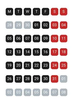 October 2026 English Basic Desk Monthly Calendar Grid Professional Corporat.. Illustration