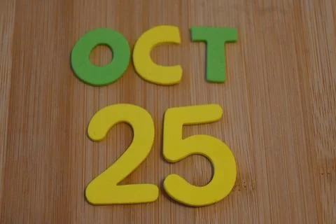 October 25 Artificial Intelligence Day lettering Stock Photos