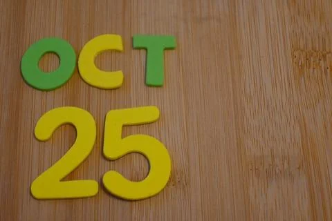 October 25 Artificial Intelligence Day lettering Stock Photos