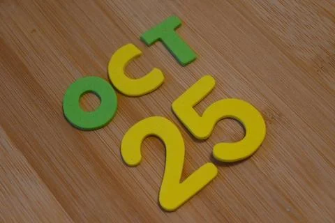 October 25 Artificial Intelligence Day lettering Stock Photos