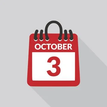 October 3 Calendar icon vector illustration. Stock Illustration
