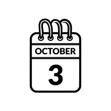October 3 Calendar icon vector illustration. Stock Illustration