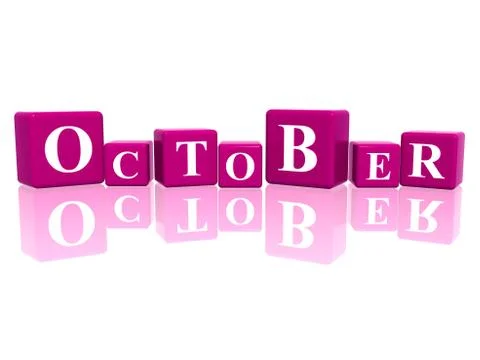 October in 3d cubes Stock Illustration