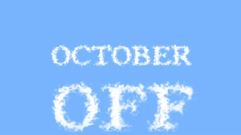 October Off cloud text effect sky isolated background Stock Footage 139637047