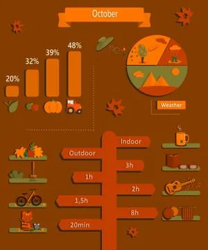 October Information Graphic Theme Illustration