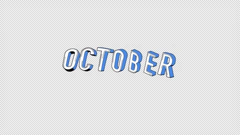 October Month Typography 스톡 동영상 340600384