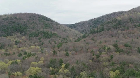 October Mountain in Berkshire County, Massachusetts by Aerial Drone Stock Footage