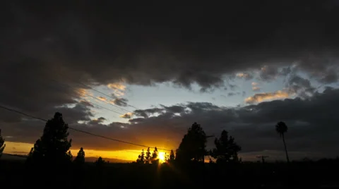 October Sunset Stock Footage 32263573