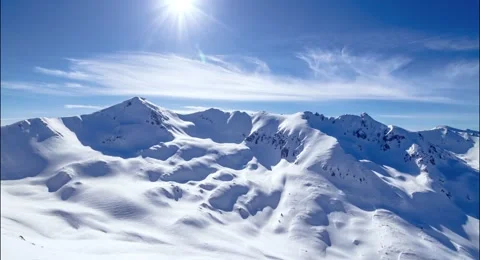 Octocopter Footage Snowcapped Alps Majestic Mountains Europe Highest Extensive Stock Footage