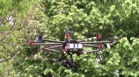 Octocopter hovering Stock Footage 50365886