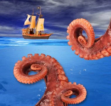 Octopus Attack. Foto stock