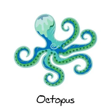 Octopus cartoon. Vector Stock Illustration
