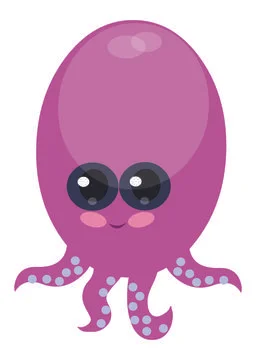 Octopus cartoon vector Stock Illustration