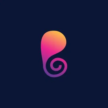 Octopus Creative Initial Letter B Business logo Design Template Vector Illust Stock Illustration