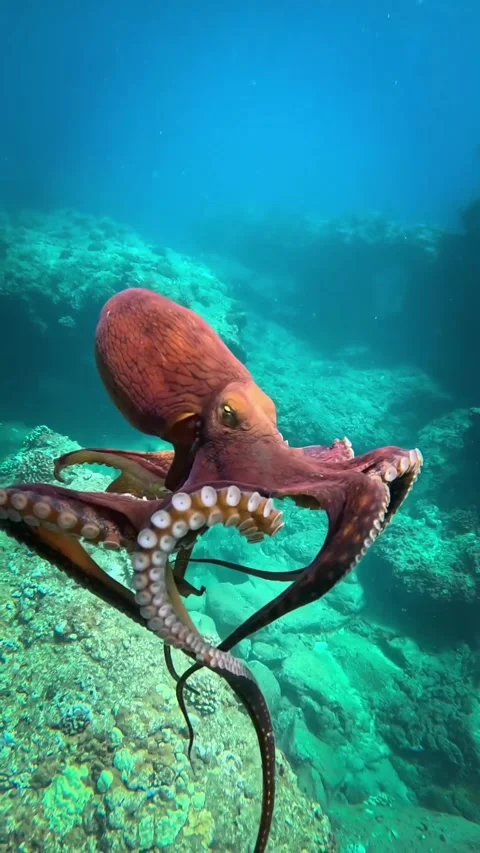 Octopus dancing in the sea 스톡 동영상 332584985