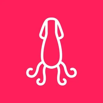 Octopus devil fish ocean sea seafood taste cooking modern minimal logo desi.. Stock Illustration
