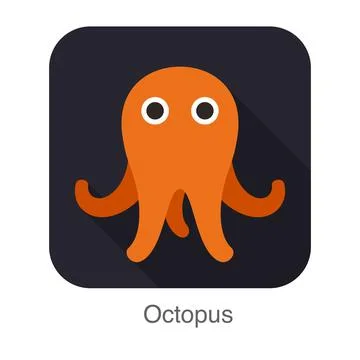 Octopus flat icon design, vector Stock-Illustration