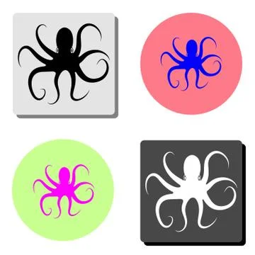Octopus. flat vector icon Stock Illustration