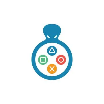 Octopus game button  controller icon vector illustration 스톡 일러스트