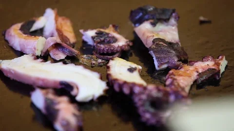 Octopus grilling Stock Footage 75343554