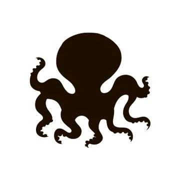 Octopus icon on white background. Vector illustration in trendy flat style. EPS Stock Illustration