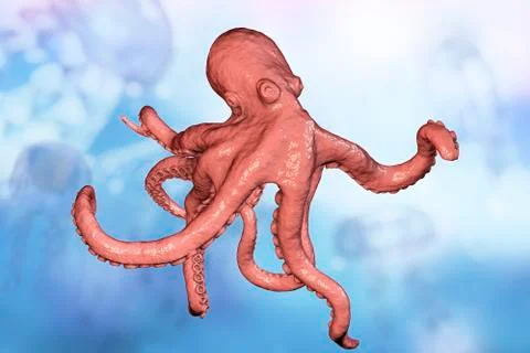 Octopus inside water Stock Illustration
