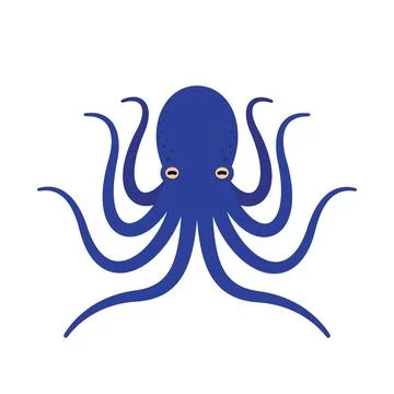Octopus isolated on white, vector illustration Stock Illustration