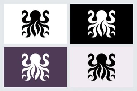 Octopus Logo Icon Set Vector Illustration Stock Illustration