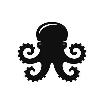 Octopus Logo on White Background. Vector 库存插图