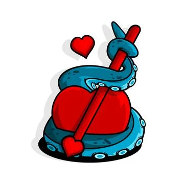 OCTOPUS LOVE VECTOR Stock Illustration