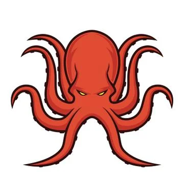 Octopus mascot logo Stock Illustration