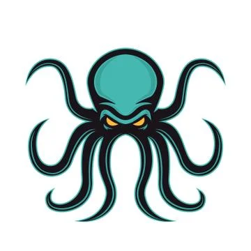 Octopus mascot logo Illustrazione stock