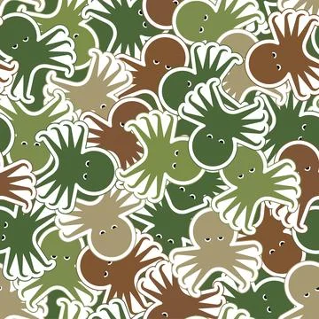 Octopus Military pattern seamless. devilfish Camo background. Army fabric b.. Stock Illustration