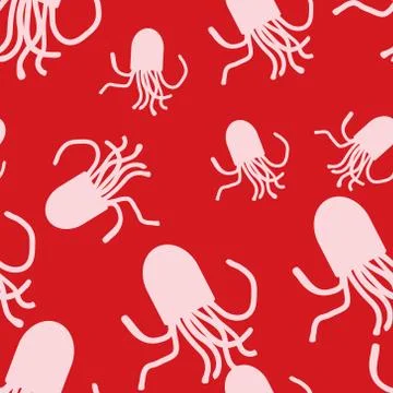 Octopus pattern. Red and pink Stock Illustration