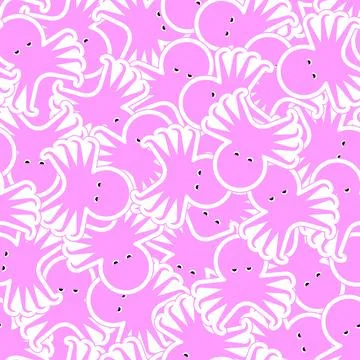 Octopus pattern seamless. devilfish background. Baby fabric background Stock Illustration