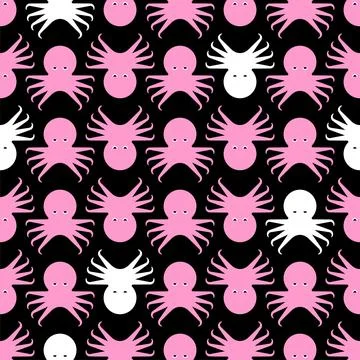 Octopus pattern seamless. devilfish background. Baby fabric background Stock Illustration