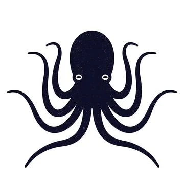Octopus print design with texture on white, vector illustration Stock Illustration