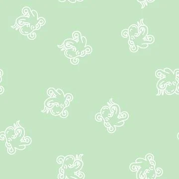 Octopus seafood line seamless pattern Stock Illustration